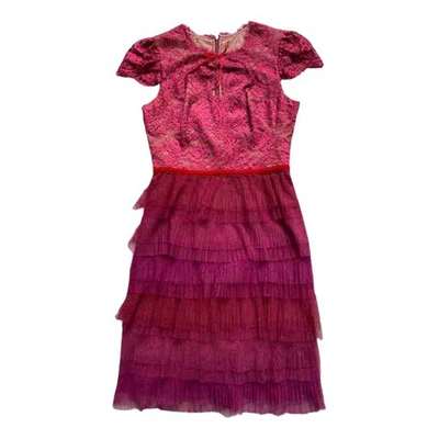 Pre-owned Marchesa Notte Mid-length Dress In Red