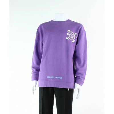 Pre-owned Off-white Purple Cotton  Top