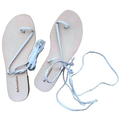 Pre-owned Reformation White Leather Sandals