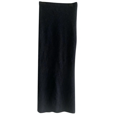 Pre-owned Maje Wool Maxi Skirt In Blue