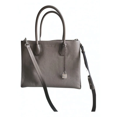 Pre-owned Michael Kors Mercer Grey Leather Handbag