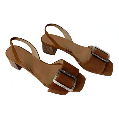 Pre-owned Hudson Brown Suede Sandals
