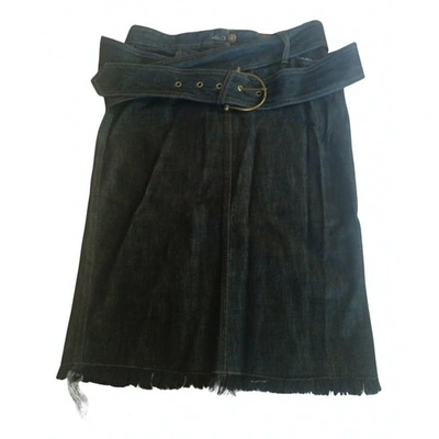 Pre-owned Alexander Mcqueen Navy Denim - Jeans Skirt
