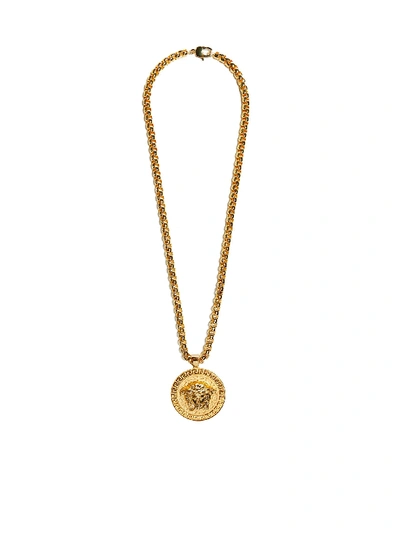 Shop Versace Necklace In Oro