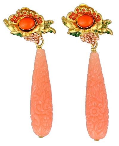 Shop Katerina Psoma Resin Earrings In Orange