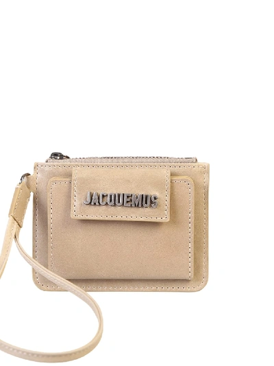 Shop Jacquemus Branded Wallet In Beige