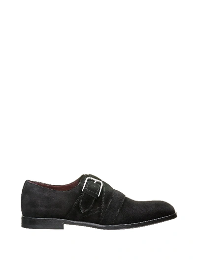 Shop Dolce & Gabbana Suede Monk Shoes In Nero
