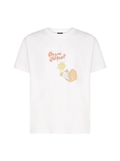 Shop Jacquemus Jacques Print Cotton T-shirt In Orange