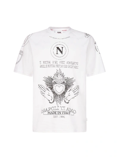 Shop Gcds Napoli Cotton T-shirt In White
