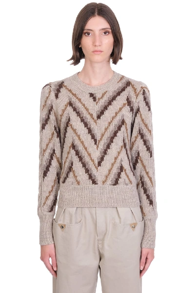 Shop Isabel Marant Étoile Glenny Knitwear In Beige Wool