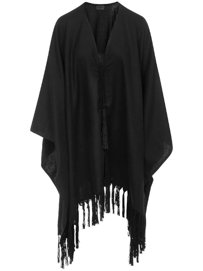 Shop Saint Laurent Poncho In Black