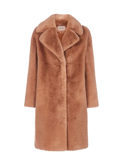 Shop Stand Studio Camille Faux-shearling Coat In Taupe