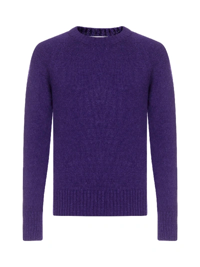 Shop Ami Alexandre Mattiussi Alpaca And Wool-blend Sweater In Violet