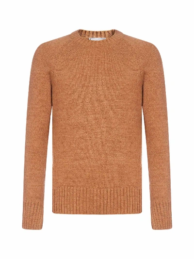 Shop Ami Alexandre Mattiussi Alpaca And Wool-blend Sweater In Marron