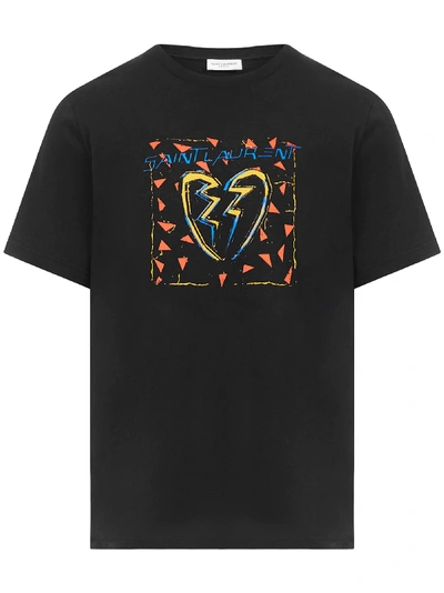 Shop Saint Laurent T-shirt In Black/multicolor