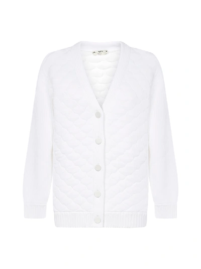 Shop Fendi Cardigan In White