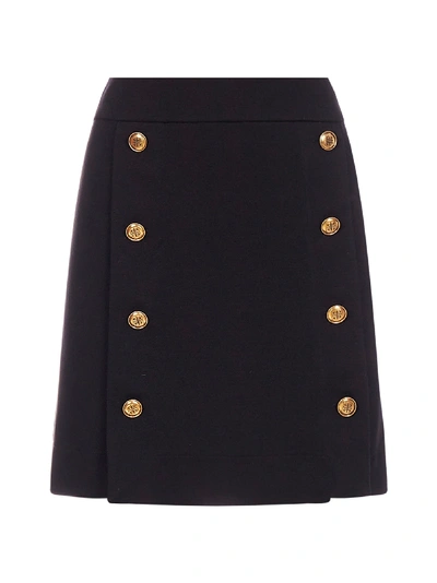 Shop Givenchy 4g-buttons Cady Miniskirt In Black