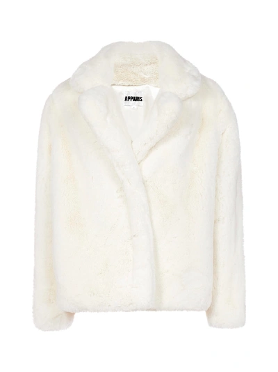 Shop Apparis Manon Short Faux-fur Coat In Ivory