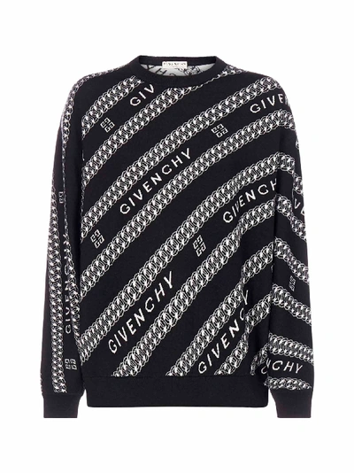 Shop Givenchy Logo-motif Wool Sweater In Black White