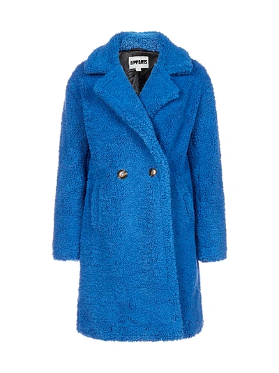 Shop Apparis Anouck Faux-shearling Coat In True Blue