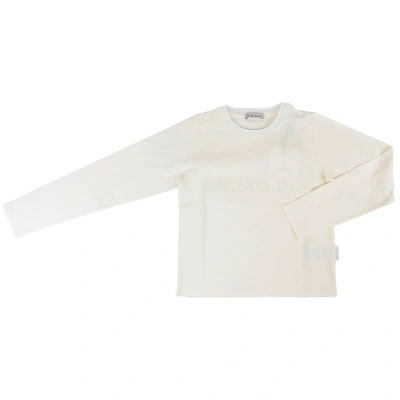 Shop Moncler Cotton Stretch T-shirt In White