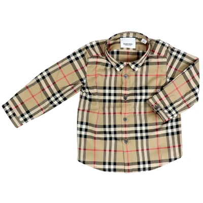 Shop Burberry Fredrick Shirt In Beige Check