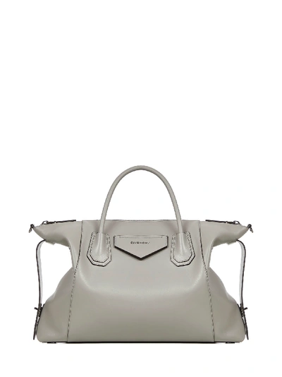 Shop Givenchy Antigona Soft Medium Handbag In Grey