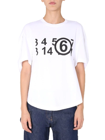 Shop Mm6 Maison Margiela T-shirt With Logo In White