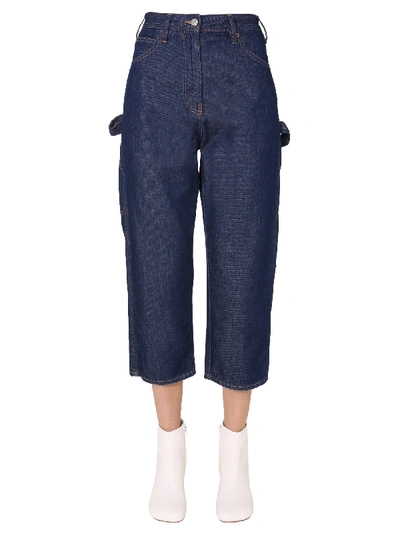 Shop Mm6 Maison Margiela Cropped Jeans In Blue