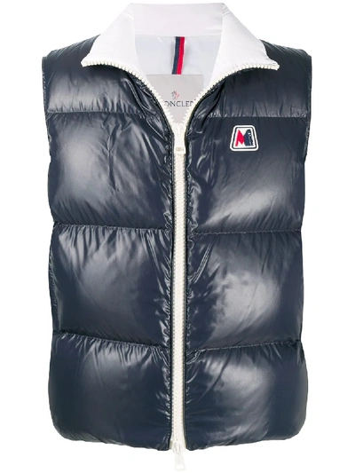 Shop Moncler Monginevro Padded Gilet In Blue