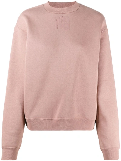 Shop Alexander Wang T Logo Print Sweatshirt In Neutrals