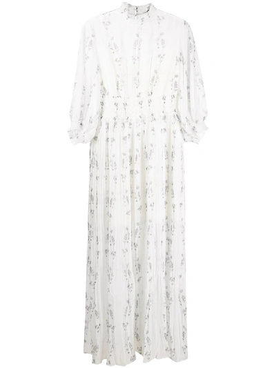 Shop Allsaints Tree-print Pleated Dress In White