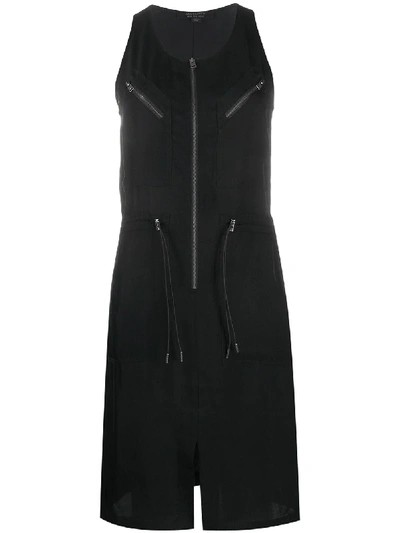 Shop Allsaints Drawstring Waist Dress In Black