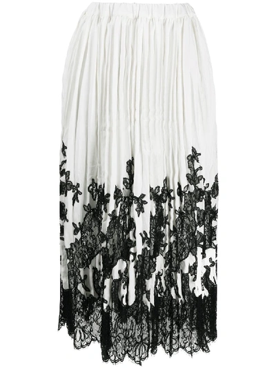 Shop Ermanno Scervino Embroidered Skirt In White