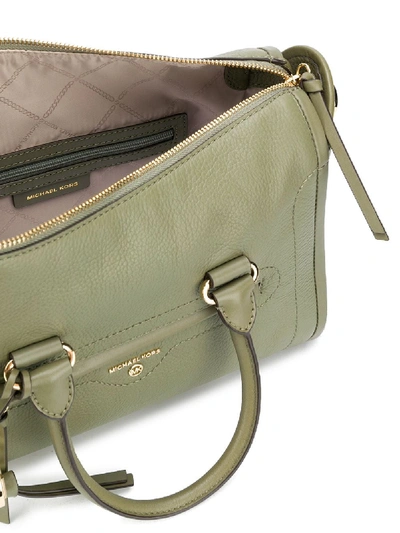 Shop Michael Michael Kors Carine Leather Bag In Green