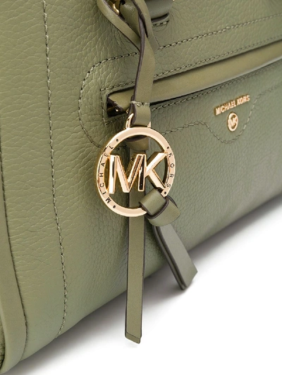 Shop Michael Michael Kors Carine Leather Bag In Green