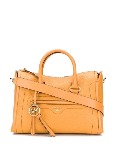 Shop Michael Michael Kors Carine Leather Bag In Orange