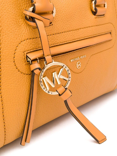 Shop Michael Michael Kors Carine Leather Bag In Orange