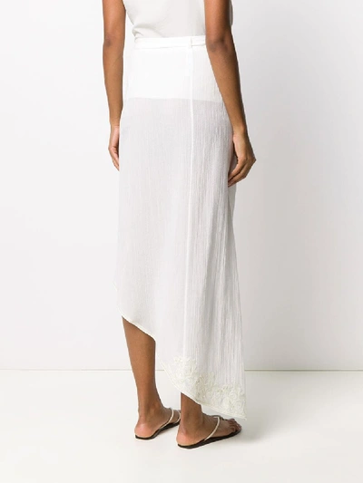 Shop La Perla Love Journey Cotton Skirt In White