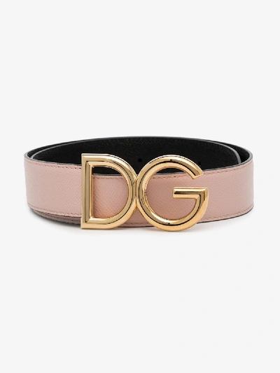 Shop Dolce & Gabbana Dauphine Leather Belt In Pink