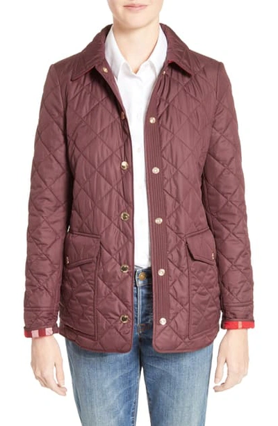 Burberry Westbridge Quilted Jacket In Burgundy | ModeSens