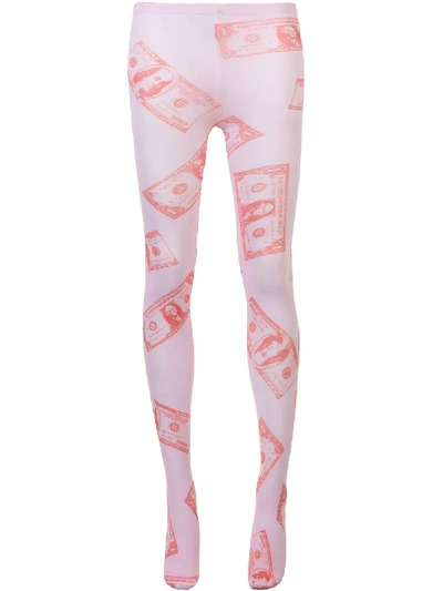 Shop Ashley Williams Graphic Print Tights In Pink