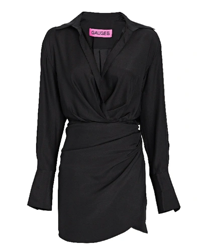 Shop Gauge81 Naha Silk Mini Dress In Black
