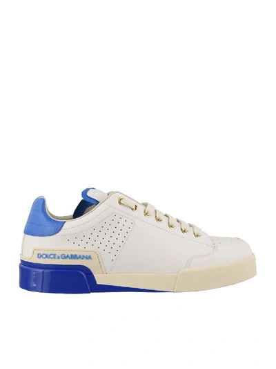Shop Dolce & Gabbana Portofino Sneakers In White In Blue