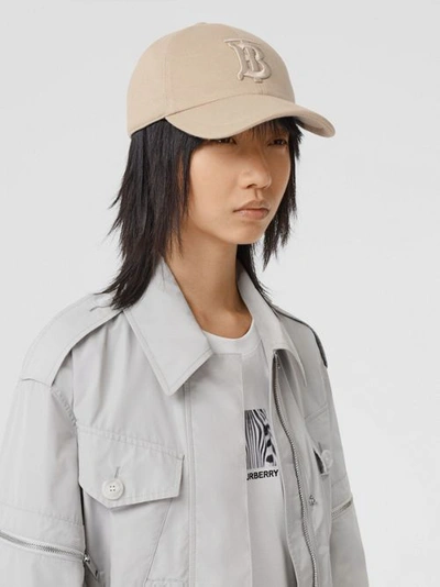 Shop Burberry Monogram Motif Jersey Baseball Cap In Soft Fawn