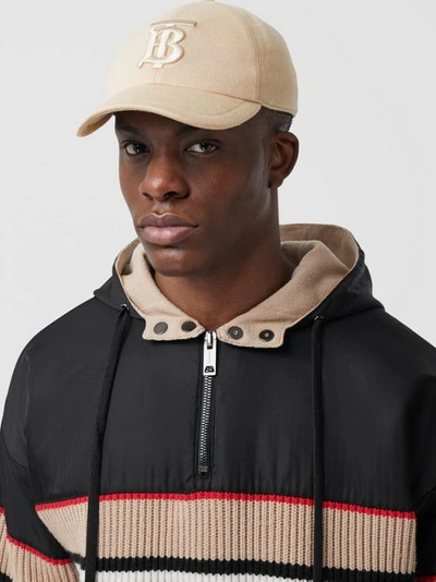 Shop Burberry Monogram Motif Jersey Baseball Cap In Soft Fawn