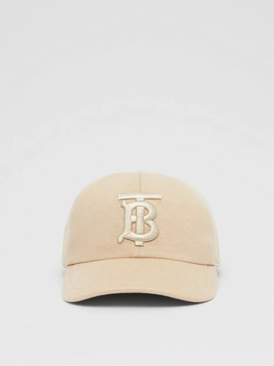 Shop Burberry Monogram Motif Jersey Baseball Cap In Soft Fawn