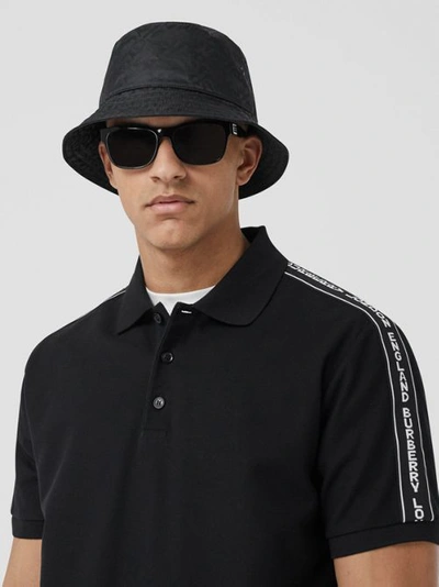 Shop Burberry Monogram Jacquard Bucket Hat In Black