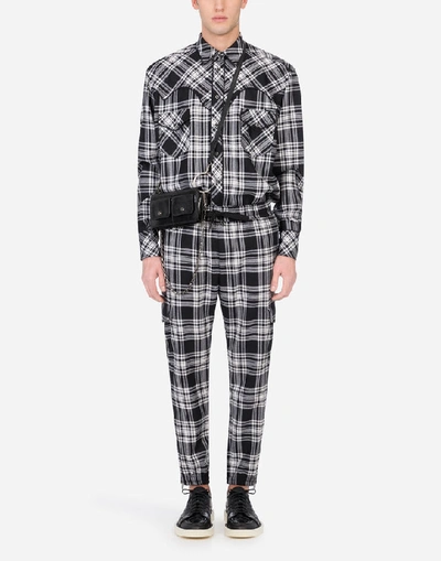 Shop Dolce & Gabbana Wool Tartan Shirt In Multicolor