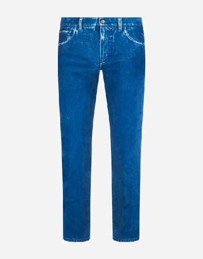 Shop Dolce & Gabbana Dyed Skinny Jeans